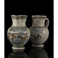 Pareja de jarras en cerámica de Talavera, hacia 19... · Ref.: ID.370