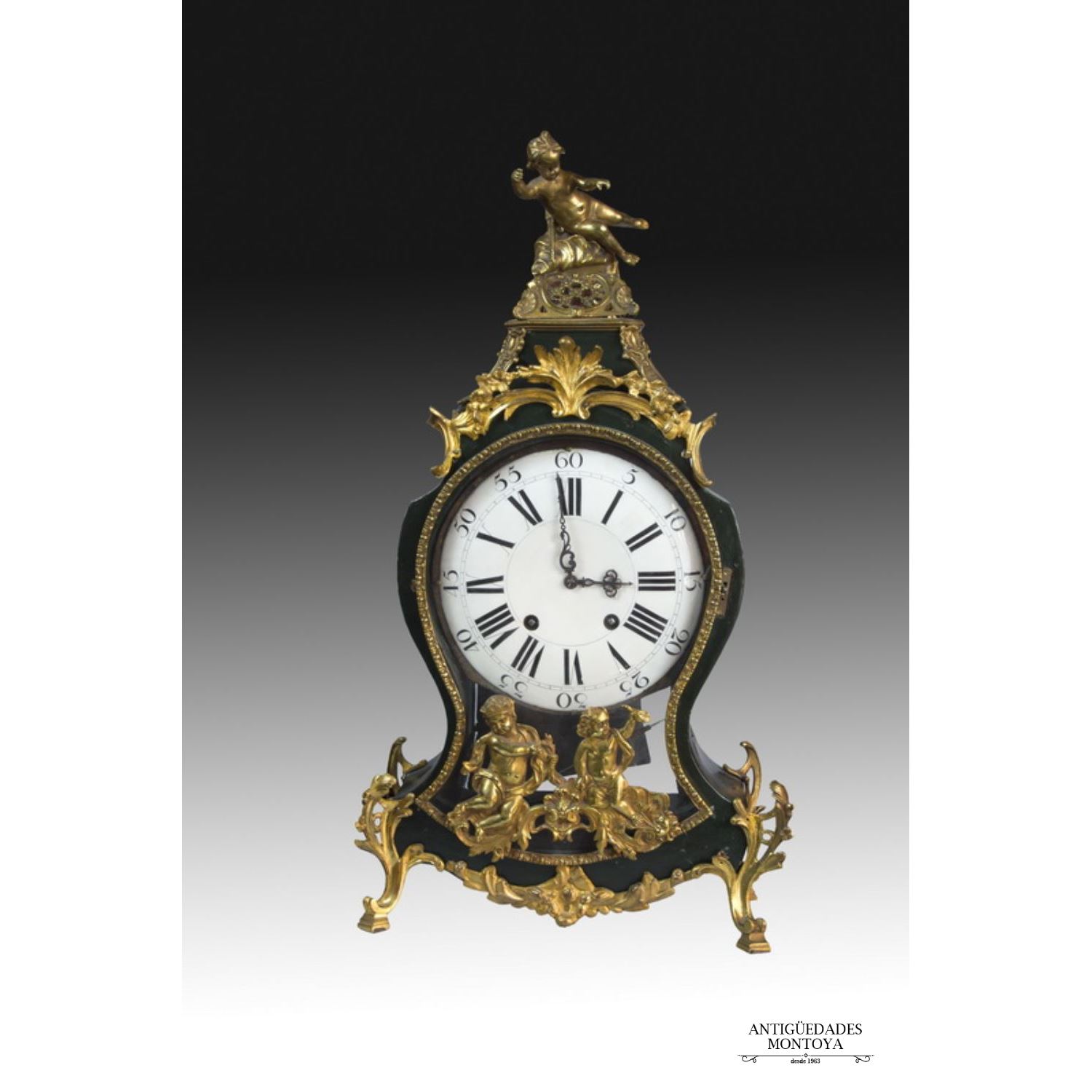 Reloj de sobremesa, estilo Luis XV, Suiza fin S. XVIII.