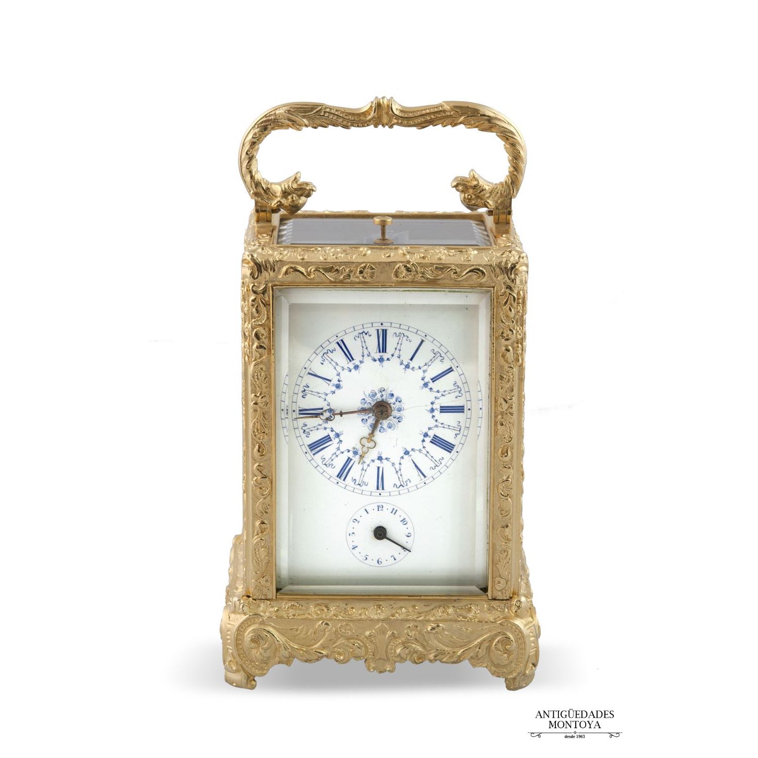 Reloj despertador de carruaje,  S. XIX.