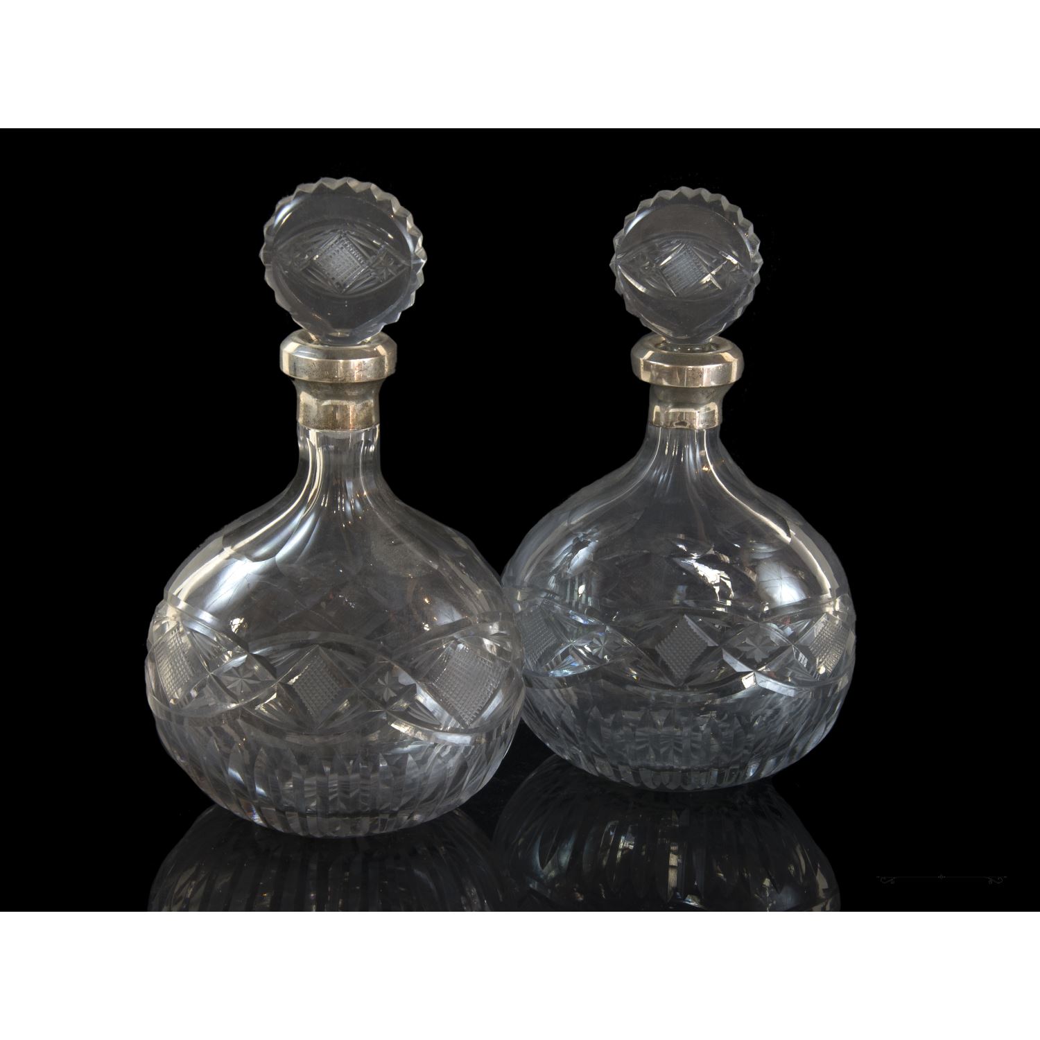 Pair of 19th century glass bottles