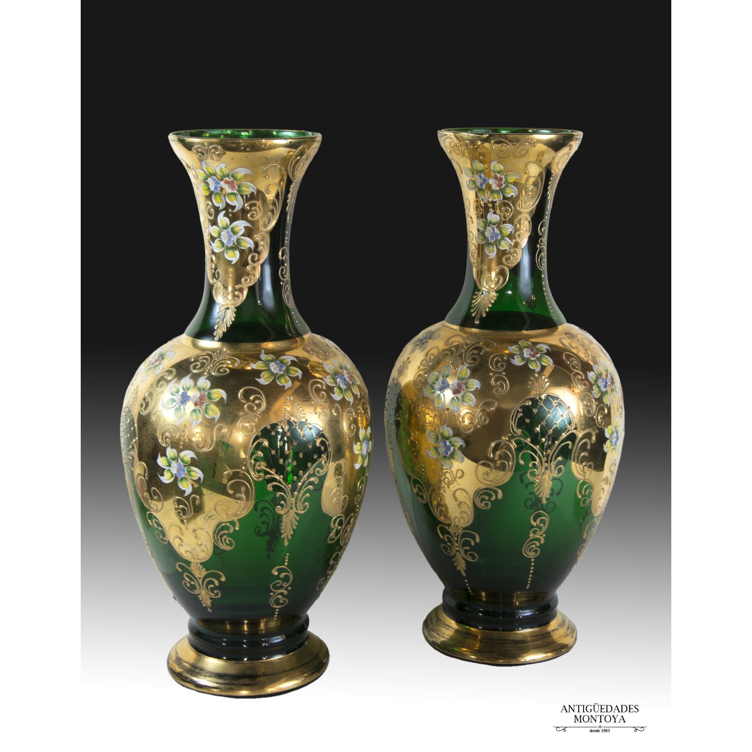 Painted Bohemian Vases