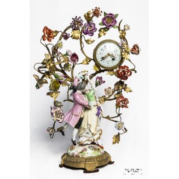 Reloj de bronce y Porcelana meissen · ref.: AM-0002499